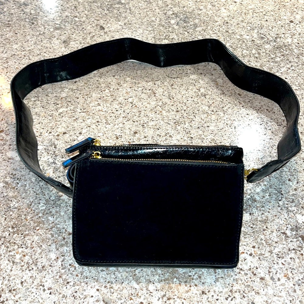 Anthropologie Black Convertible Crossbody / Belt Bag